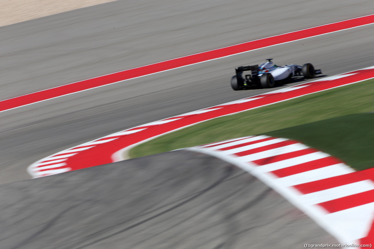 GP USA, 31.10.2014 - Prove Libere 2, Felipe Massa (BRA) Williams F1 Team FW36