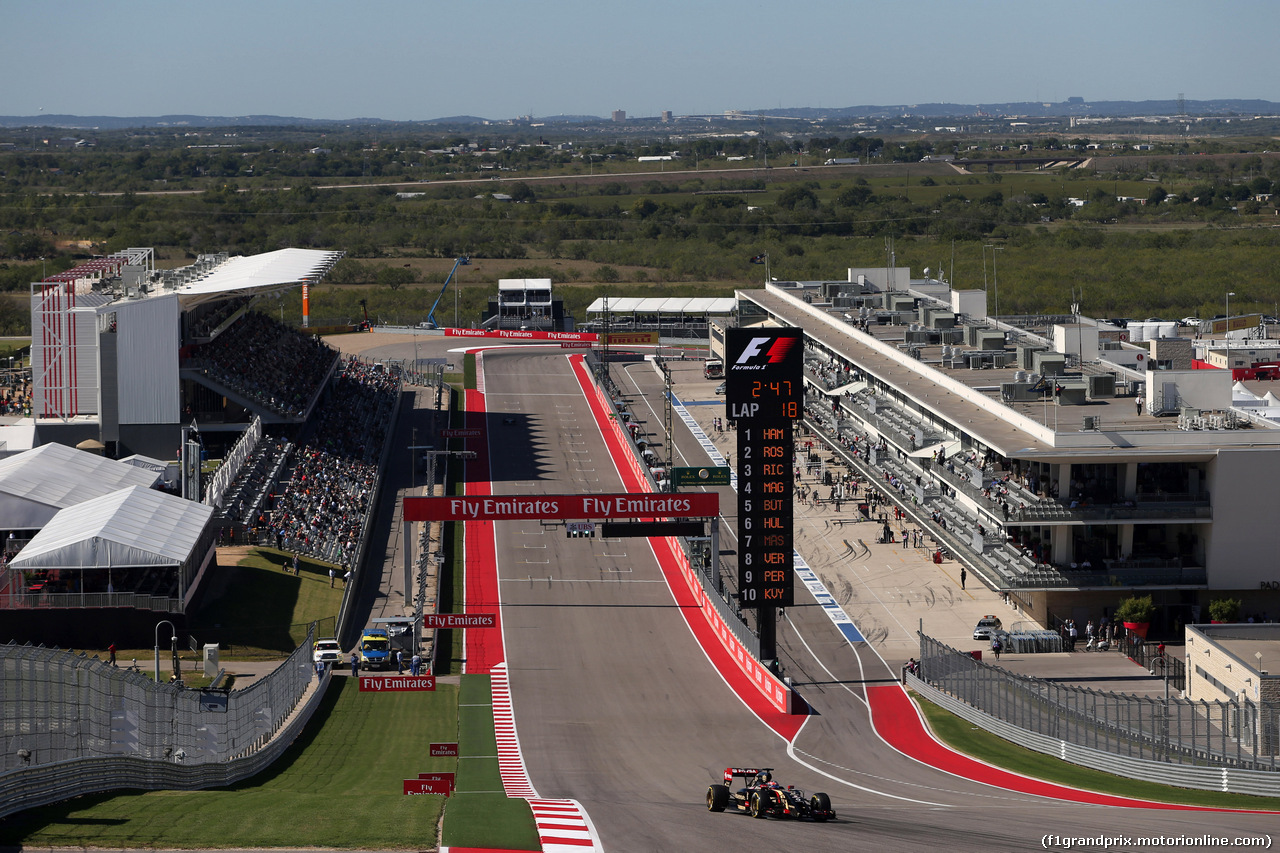 GP USA, 31.10.2014 - Prove Libere 2, Romain Grosjean (FRA) Lotus F1 Team E22