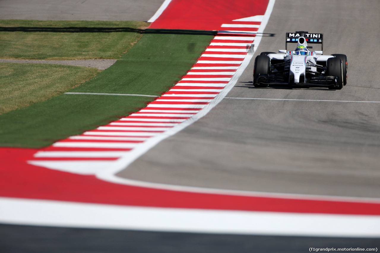 GP USA, 31.10.2014 - Prove Libere 2, Felipe Massa (BRA) Williams F1 Team FW36