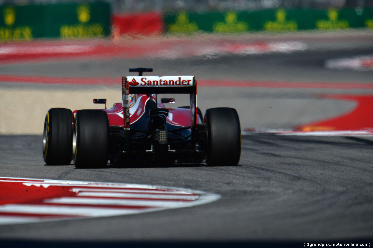 GP USA, 31.10.2014 - Prove Libere 2, Fernando Alonso (ESP) Ferrari F14-T