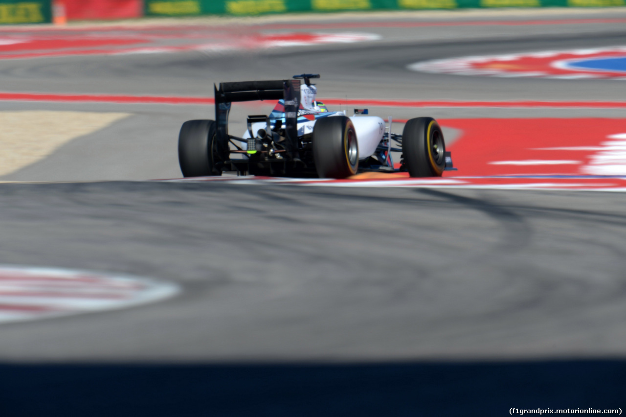 GP USA, 31.10.2014 - Prove Libere 2, Felipe Massa (BRA) Williams F1 Team FW36