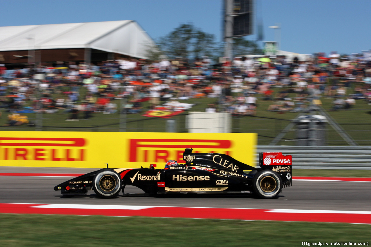 GP USA, 31.10.2014 - Prove Libere 2, Romain Grosjean (FRA) Lotus F1 Team E22