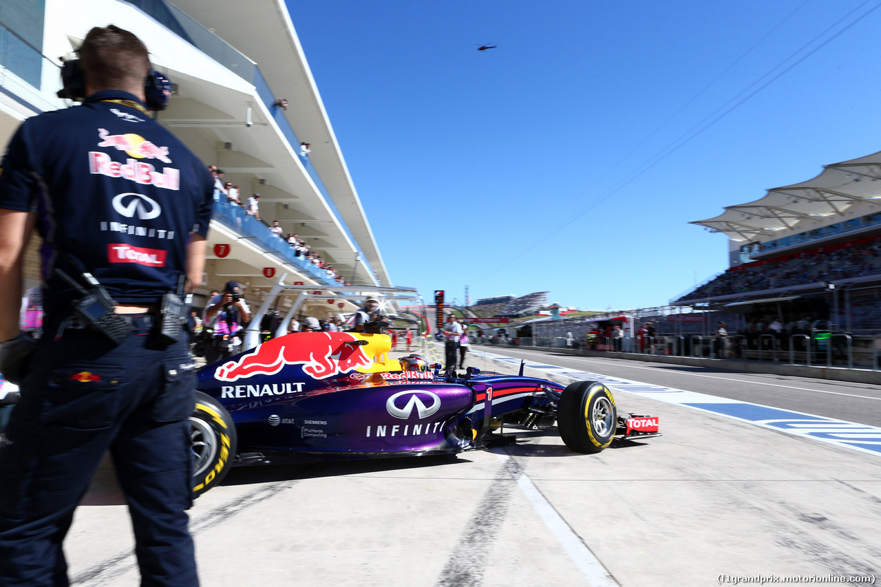 GP USA, 31.10.2014 - Prove Libere 2, Sebastian Vettel (GER) Red Bull Racing RB10