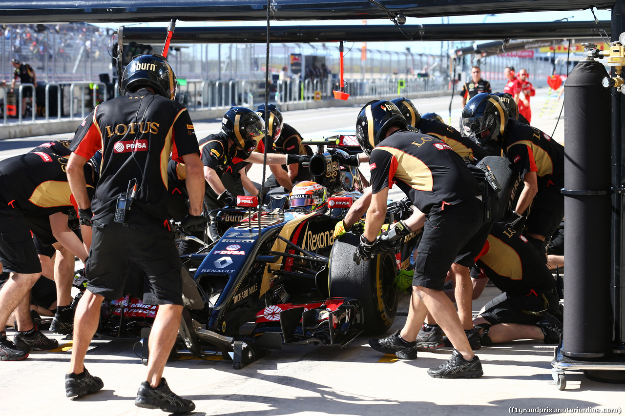 GP USA, 31.10.2014 - Prove Libere 2, Pastor Maldonado (VEN) Lotus F1 Team E22