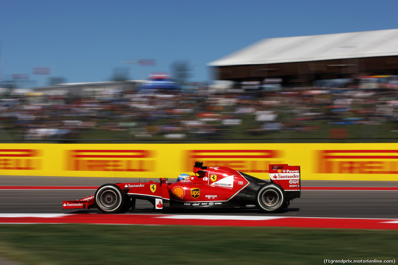 GP USA, 31.10.2014 - Prove Libere 2, Fernando Alonso (ESP) Ferrari F14-T