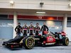 LOTUS F1 E22, (L to R): Nicolas Prost (FRA) Lotus F1 Test Driver; Charles Pic (FRA); Romain Grosjean (FRA) Lotus F1 Team e Pastor Maldonado (VEN) Lotus F1 Team as the Lotus F1 E22 is officially unveiled.
20.02.2014. Formula One Testing, Bahrain Test One, Day Two, Sakhir, Bahrain.