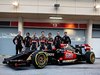 LOTUS F1 E22, (L to R): Nicolas Prost (FRA) Lotus F1 Test Driver; Charles Pic (FRA); Romain Grosjean (FRA) Lotus F1 Team e Pastor Maldonado (VEN) Lotus F1 Team as the Lotus F1 E22 is officially unveiled.
20.02.2014. Formula One Testing, Bahrain Test One, Day Two, Sakhir, Bahrain.
