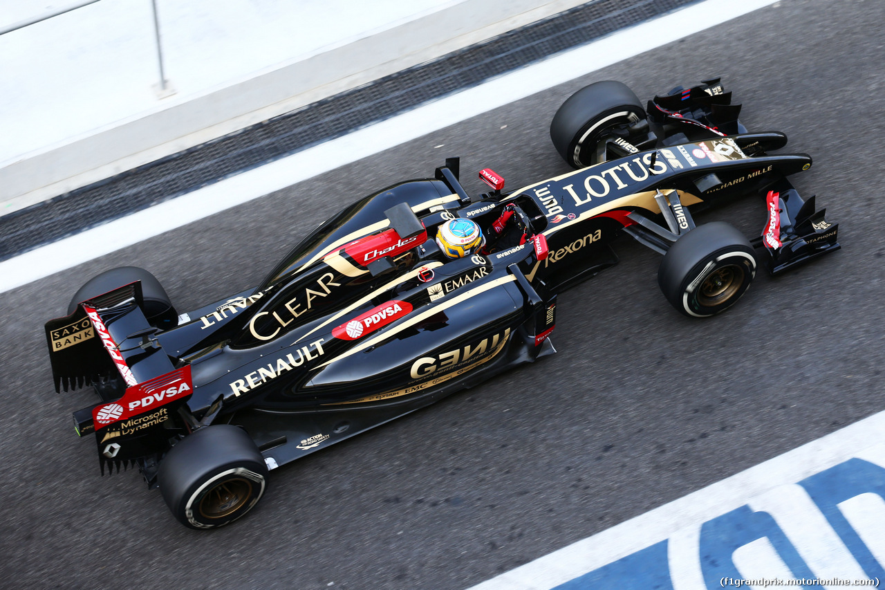TEST F1 ABU DHABI 25 NOVEMBRE, Charles Pic (FRA) Lotus F1 E22 Third Driver.
25.11.2014.