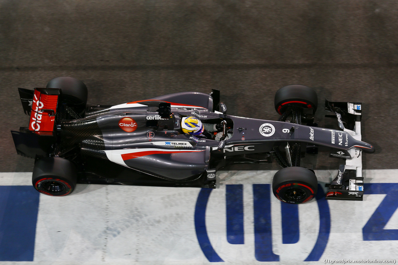 TEST F1 ABU DHABI 25 NOVEMBRE, Marcus Ericsson (SWE) Sauber C33.
25.11.2014.