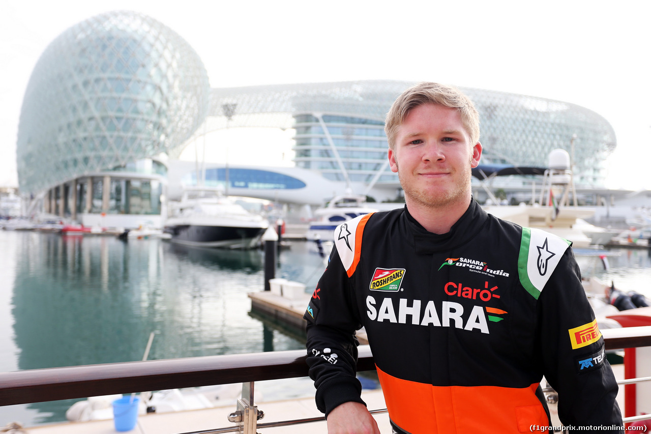 TEST F1 ABU DHABI 25 NOVEMBRE, Spike Goddard (AUS) Sahara Force India F1 Team Test Driver.
25.11.2014.