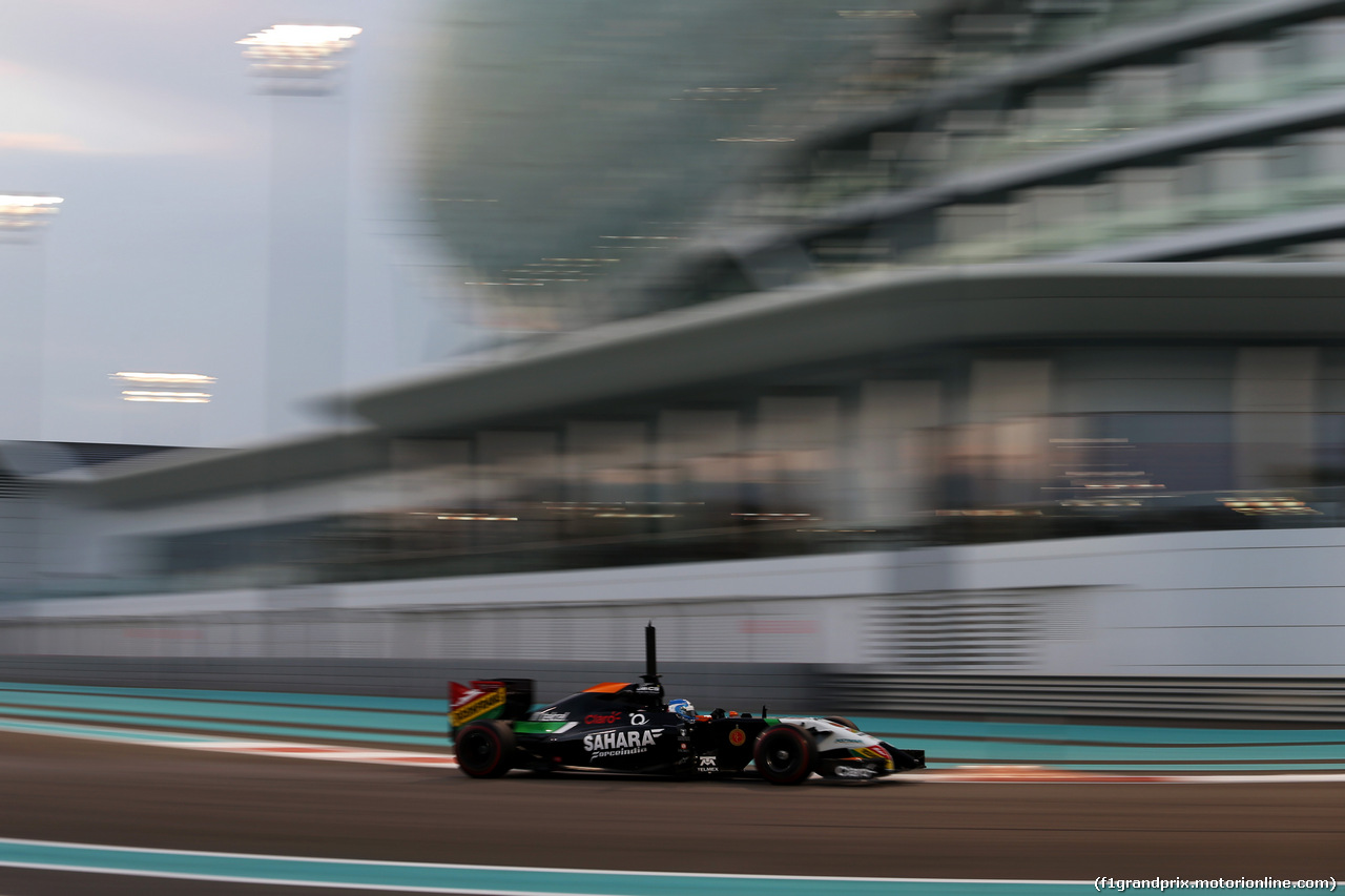 TEST F1 ABU DHABI 25 NOVEMBRE, Jolyon Palmer (GBR) Sahara Force India F1 VJM07 Test Driver.
25.11.2014.