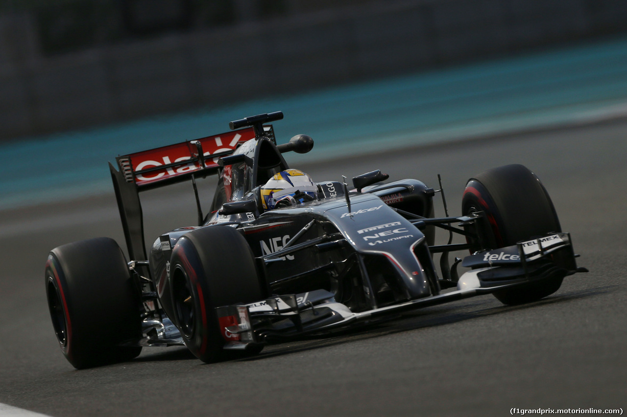 TEST F1 ABU DHABI 25 NOVEMBRE, Marcus Ericsson (SWE) Sauber C33.
25.11.2014.