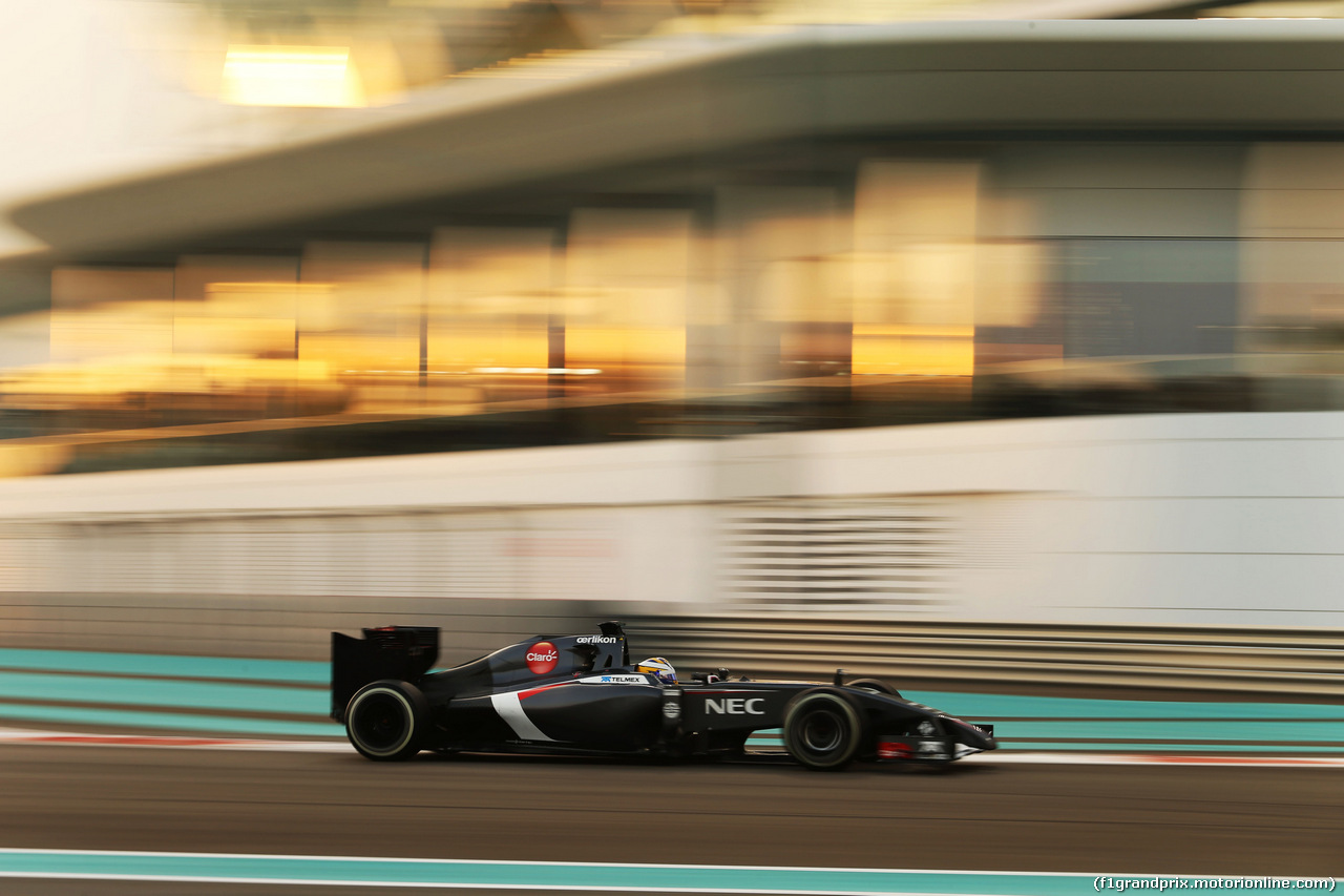 TEST F1 ABU DHABI 25 NOVEMBRE, Marcus Ericsson (SWE) Sauber C33.
25.11.2014.