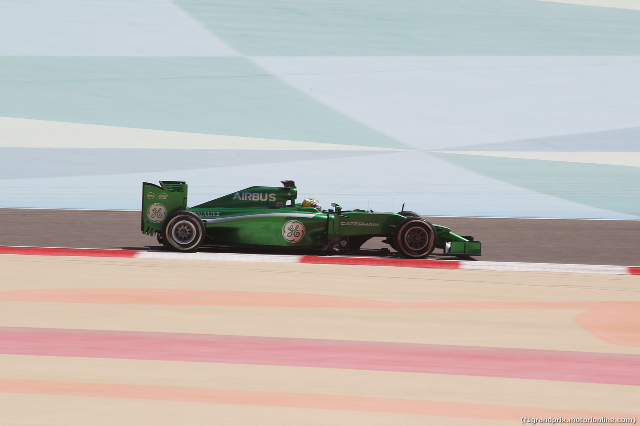 TEST F1 BAHRAIN 01 MARZO, Marcus Ericsson (SWE) Caterham CT05.
01.03.2014. Formula One Testing, Bahrain Test Two, Day Three, Sakhir, Bahrain.