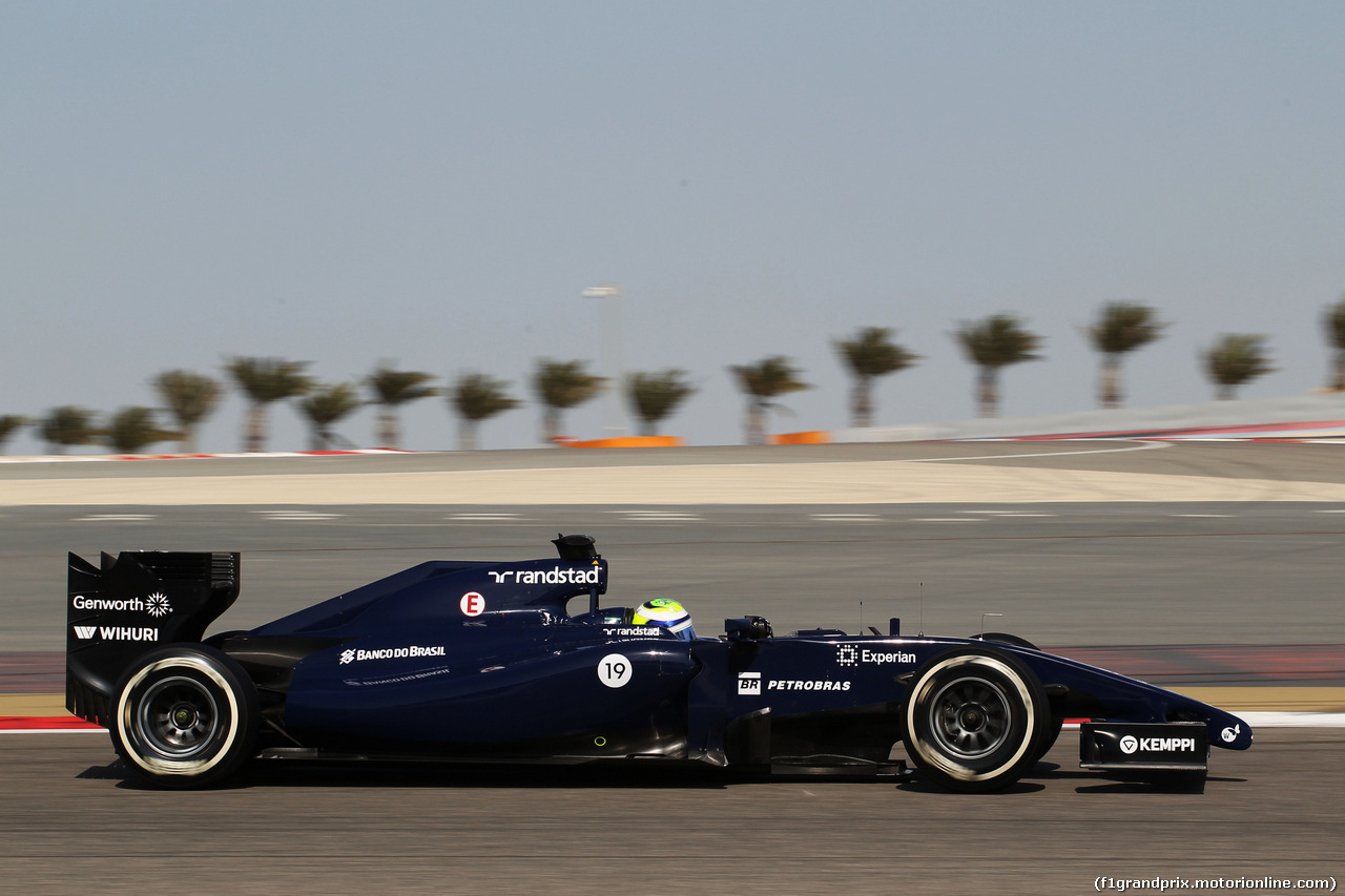 TEST F1 BAHRAIN 01 MARZO, Felipe Massa (BRA) Williams FW36.
01.03.2014. Formula One Testing, Bahrain Test Two, Day Three, Sakhir, Bahrain.