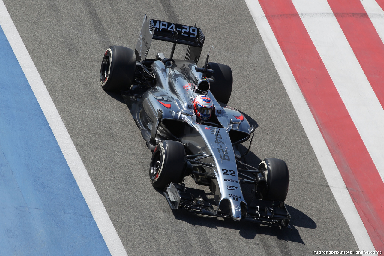 TEST F1 BAHRAIN 02 MARZO, Jenson Button (GBR) McLaren MP4-29.
02.03.2014. Formula One Testing, Bahrain Test Two, Day Four, Sakhir, Bahrain.