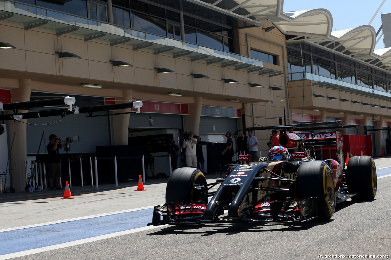TEST F1 BAHRAIN 02 MARZO, Romain Grosjean (FRA), Lotus F1 Team 
02.03.2014. Formula One Testing, Bahrain Test Two, Day Four, Sakhir, Bahrain.
