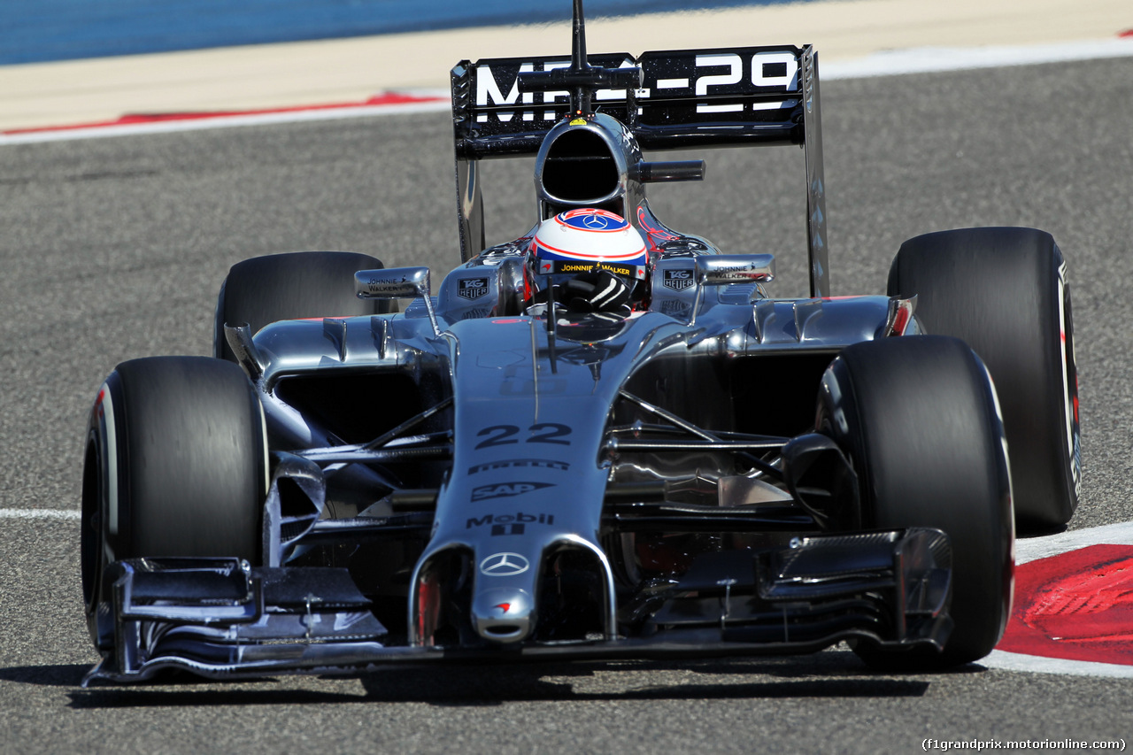 TEST F1 BAHRAIN 02 MARZO, Jenson Button (GBR) McLaren MP4-29.
02.03.2014. Formula One Testing, Bahrain Test Two, Day Four, Sakhir, Bahrain.