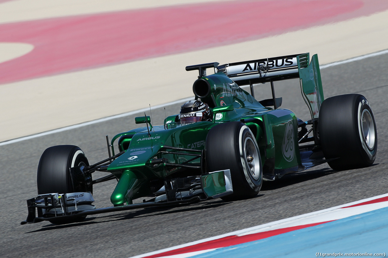TEST F1 BAHRAIN 02 MARZO, Kamui Kobayashi (JPN) Caterham CT05.
02.03.2014. Formula One Testing, Bahrain Test Two, Day Four, Sakhir, Bahrain.