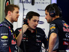 TEST F1 BAHRAIN 19 FEBBRAIO, (L to R): Sebastian Vettel (GER) Red Bull Racing with Tim Malyon (GBR) Red Bull Racing Performance Engineer e Guillaume Rocquelin (ITA) Red Bull Racing Gara Engineer.
19.02.2014. Formula One Testing, Bahrain Test One, Day One, Sakhir, Bahrain.