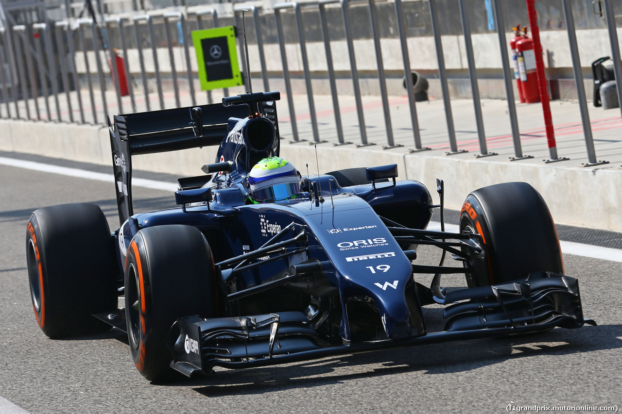 TEST F1 BAHRAIN 19 FEBBRAIO, Felipe Massa (BRA) Williams FW36.
19.02.2014. Formula One Testing, Bahrain Test One, Day One, Sakhir, Bahrain.