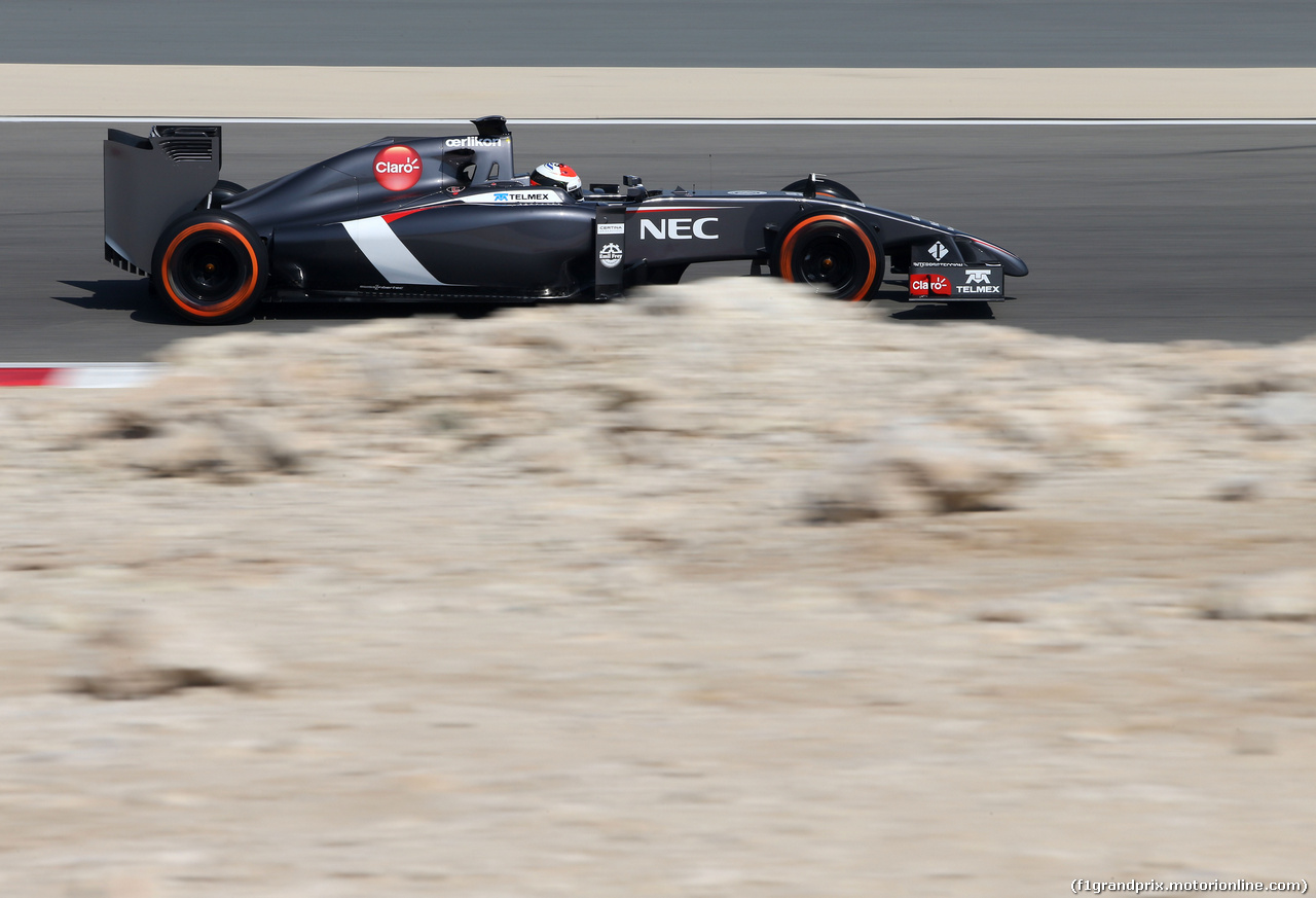 TEST F1 BAHRAIN 19 FEBBRAIO, Adrian Sutil (GER), Sauber F1 Team 
19.02.2014. Formula One Testing, Bahrain Test One, Day One, Sakhir, Bahrain.