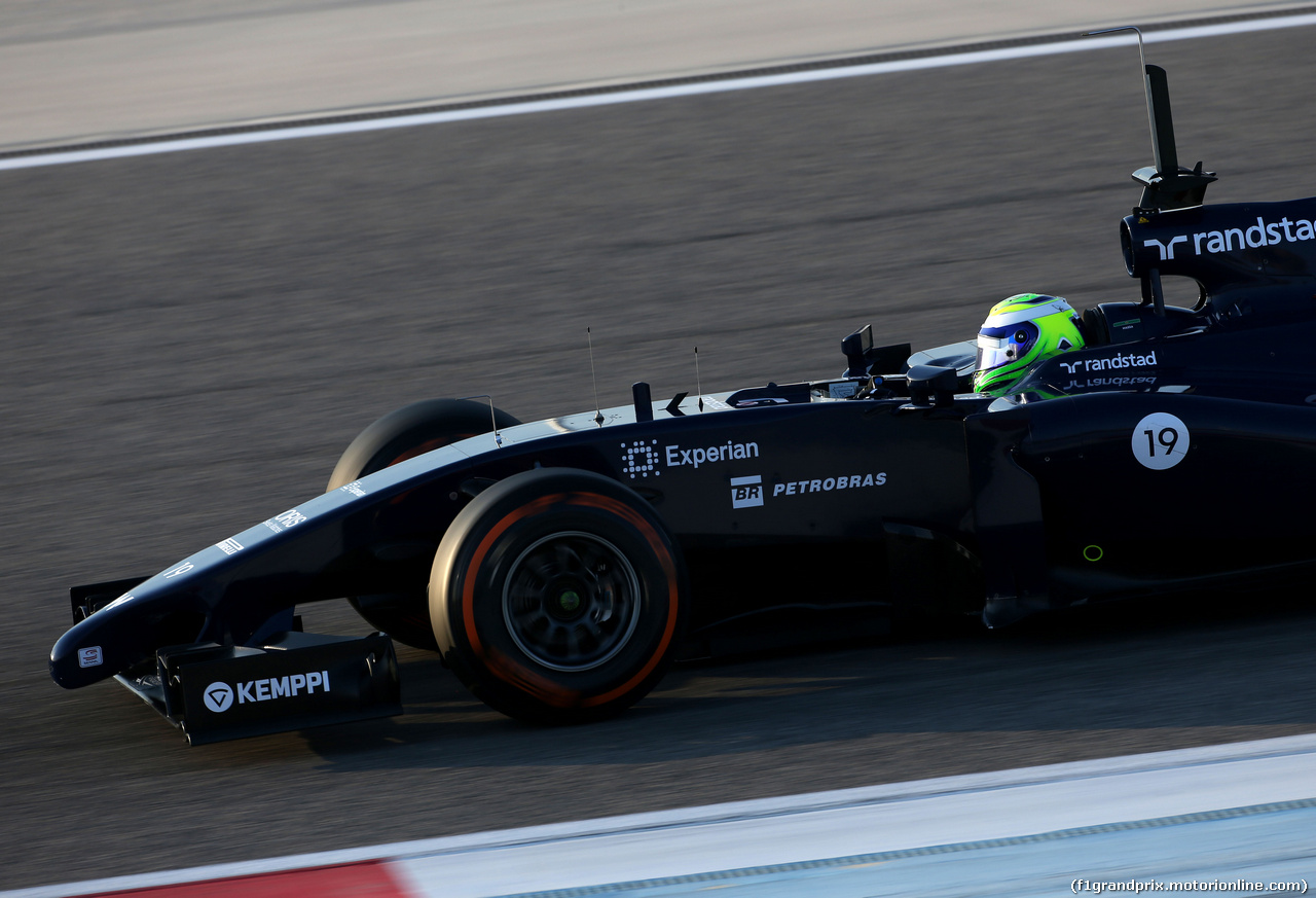 TEST F1 BAHRAIN 19 FEBBRAIO, Felipe Massa (BRA), Williams F1 Team 
19.02.2014. Formula One Testing, Bahrain Test One, Day One, Sakhir, Bahrain.