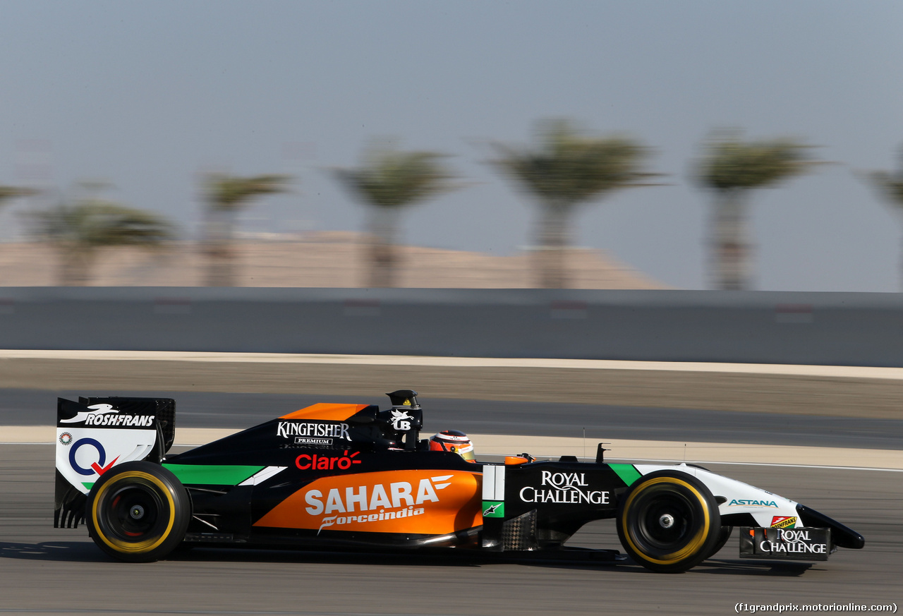 TEST F1 BAHRAIN 19 FEBBRAIO, Nico Hulkenberg (GER), Sahara Force India 
19.02.2014. Formula One Testing, Bahrain Test One, Day One, Sakhir, Bahrain.