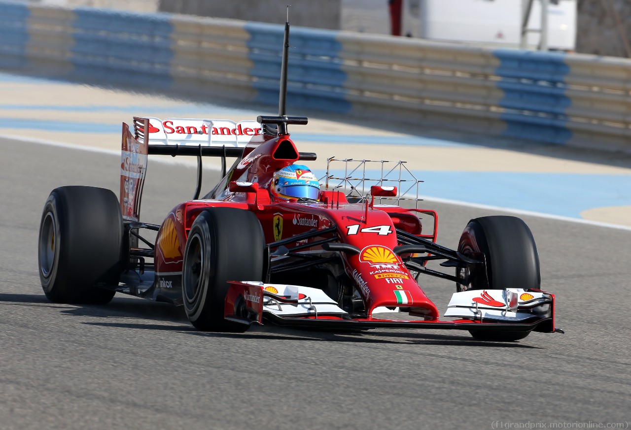 TEST F1 BAHRAIN 19 FEBBRAIO, Fernando Alonso (ESP), Ferrari 
19.02.2014. Formula One Testing, Bahrain Test One, Day One, Sakhir, Bahrain.