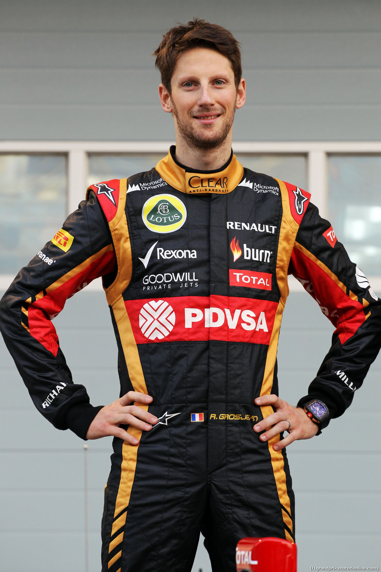 TEST F1 BAHRAIN 20 FEBBRAIO, Romain Grosjean (FRA) Lotus F1 Team as the Lotus F1 E22 is officially unveiled.
20.02.2014. Formula One Testing, Bahrain Test One, Day Two, Sakhir, Bahrain.