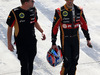 TEST F1 BAHRAIN 20 FEBBRAIO, Andy Stobart (GBR), Lotus F1 Team press officer e Romain Grosjean (FRA), Lotus F1 Team 
20.02.2014. Formula One Testing, Bahrain Test One, Day Two, Sakhir, Bahrain.