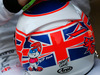 TEST F1 BAHRAIN 20 FEBBRAIO, The helmet of Jenson Button (GBR) McLaren with a Papa Smurf triibute to his late father John Button.
20.02.2014. Formula One Testing, Bahrain Test One, Day Two, Sakhir, Bahrain.