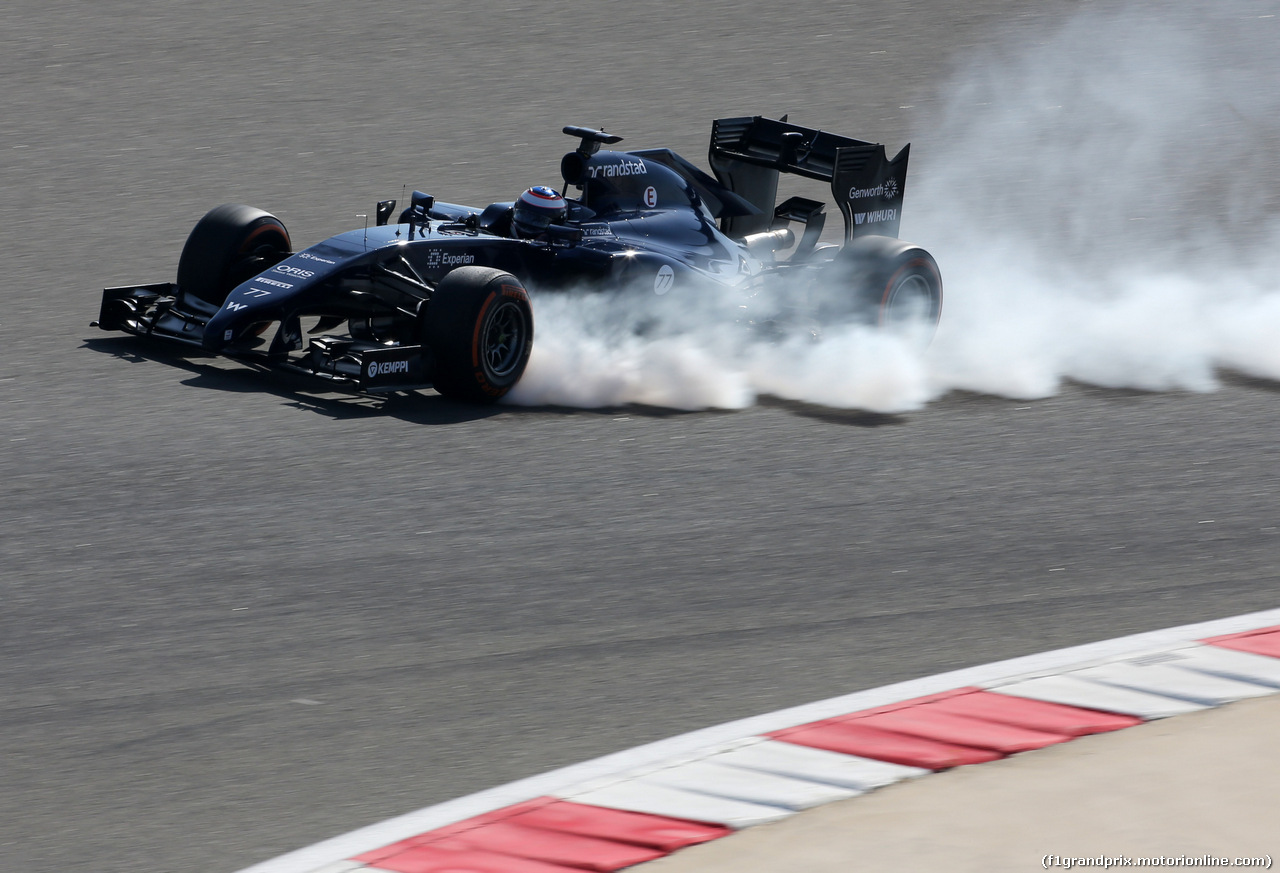 TEST F1 BAHRAIN 21 FEBBRAIO, Valtteri Bottas (FIN), Williams F1 Team 
21.02.2014. Formula One Testing, Bahrain Test One, Day Three, Sakhir, Bahrain.