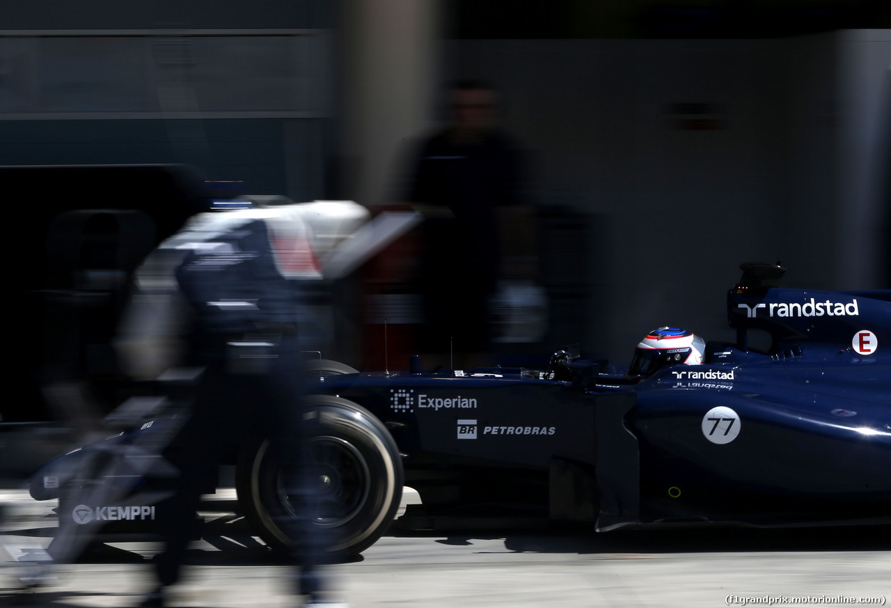 TEST F1 BAHRAIN 21 FEBBRAIO, Valtteri Bottas (FIN), Williams F1 Team 
21.02.2014. Formula One Testing, Bahrain Test One, Day Three, Sakhir, Bahrain.