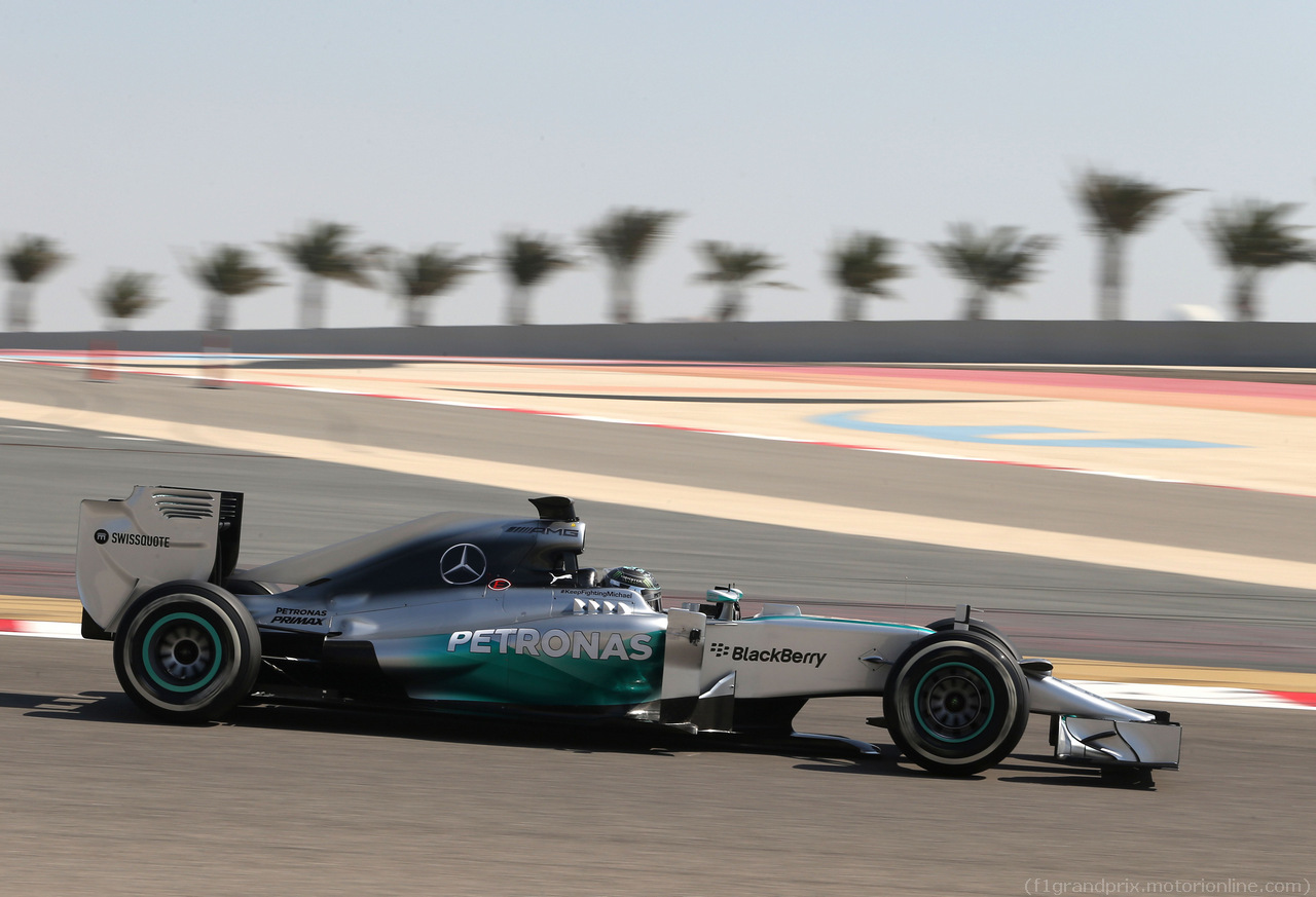 TEST F1 BAHRAIN 22 FEBBRAIO, Nico Rosberg (GER), Mercedes AMG F1 Team 
22.02.2014. Formula One Testing, Bahrain Test One, Day Four, Sakhir, Bahrain.