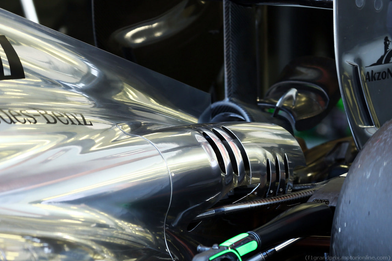 TEST F1 BAHRAIN 22 FEBBRAIO, McLaren MP4-29 engine cover detail.
22.02.2014. Formula One Testing, Bahrain Test One, Day Four, Sakhir, Bahrain.
