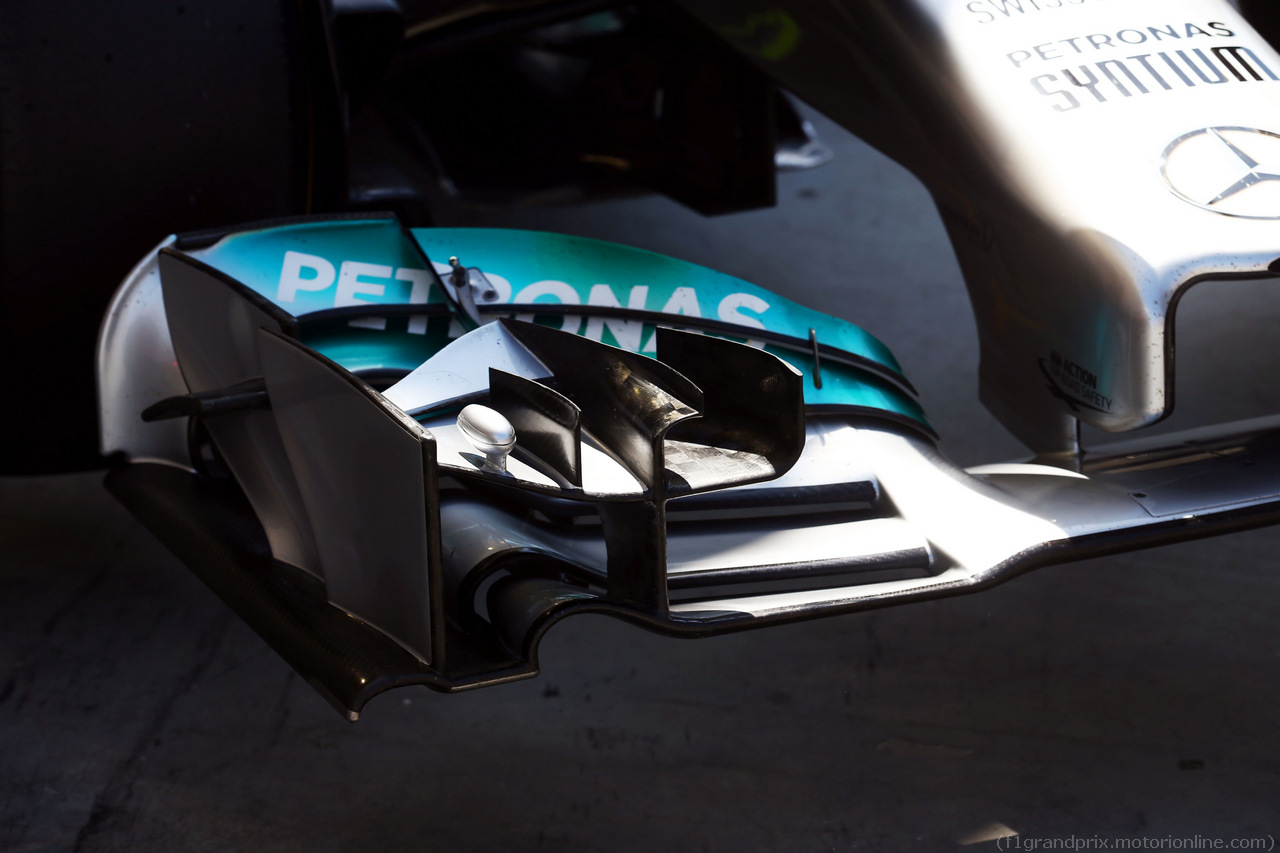 TEST F1 BAHRAIN 22 FEBBRAIO, Mercedes AMG F1 W05 front wing detail.
22.02.2014. Formula One Testing, Bahrain Test One, Day Four, Sakhir, Bahrain.