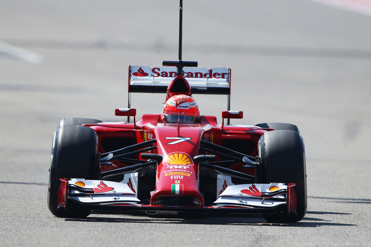 TEST F1 BAHRAIN 22 FEBBRAIO, Kimi Raikkonen (FIN) Ferrari F14-T.
22.02.2014. Formula One Testing, Bahrain Test One, Day Four, Sakhir, Bahrain.