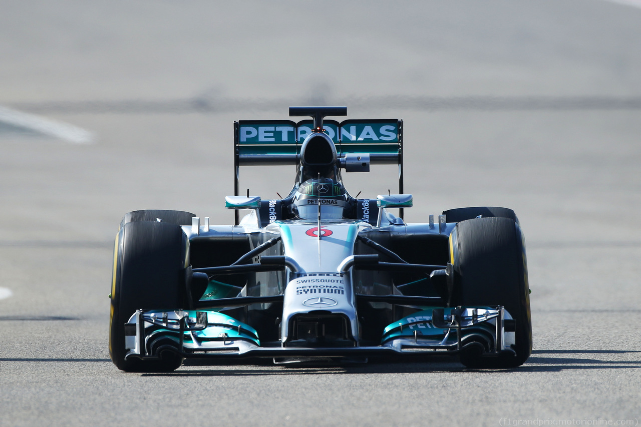 TEST F1 BAHRAIN 22 FEBBRAIO, Nico Rosberg (GER) Mercedes AMG F1 W05.
22.02.2014. Formula One Testing, Bahrain Test One, Day Four, Sakhir, Bahrain.