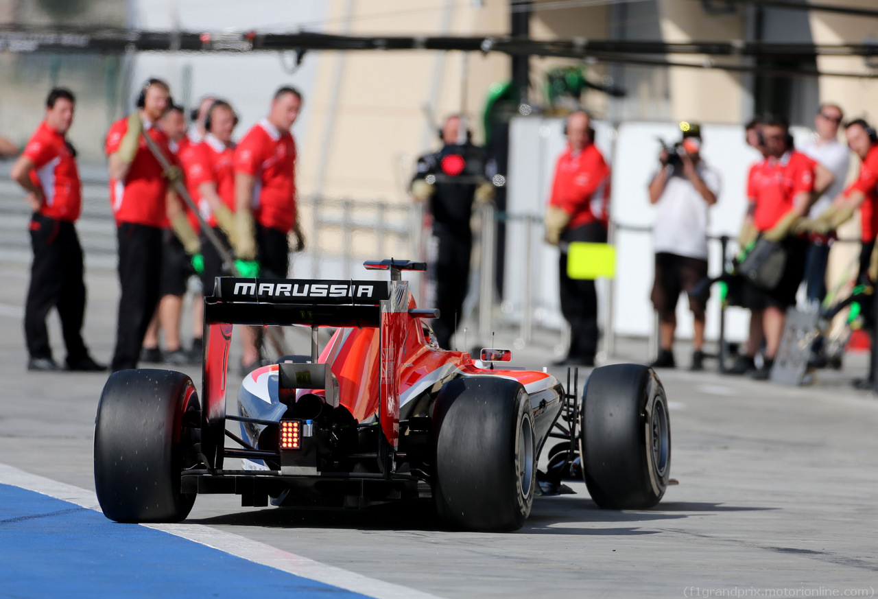 TEST F1 BAHRAIN 22 FEBBRAIO, Jules Bianchi (FRA), Marussia F1 Team  
22.02.2014. Formula One Testing, Bahrain Test One, Day Four, Sakhir, Bahrain.