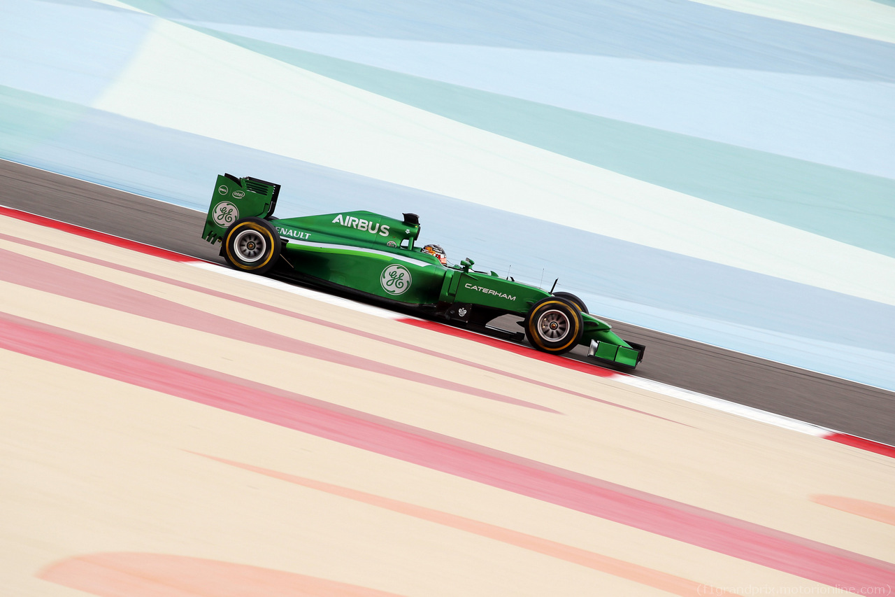 TEST F1 BAHRAIN 22 FEBBRAIO, Kamui Kobayashi (JPN) Caterham CT05.
22.02.2014. Formula One Testing, Bahrain Test One, Day Four, Sakhir, Bahrain.