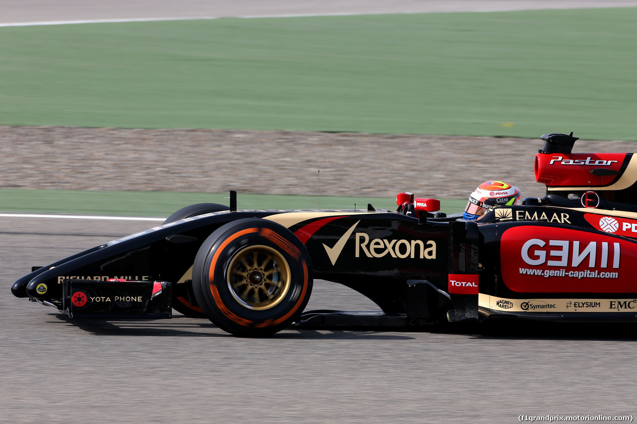 TEST F1 BAHRAIN 27 FEBBRAIO, Pastor Maldonado (VEN), Lotus F1 Team 
27.02.2014. Formula One Testing, Bahrain Test Two, Day One, Sakhir, Bahrain.