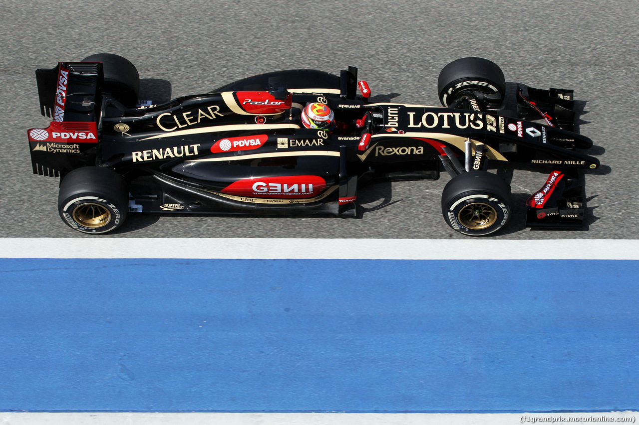 TEST F1 BAHRAIN 27 FEBBRAIO, Pastor Maldonado (VEN) Lotus F1 E21.
27.02.2014. Formula One Testing, Bahrain Test Two, Day One, Sakhir, Bahrain.