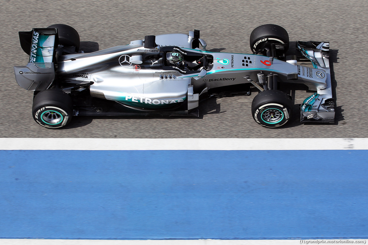 TEST F1 BAHRAIN 27 FEBBRAIO, Nico Rosberg (GER) Mercedes AMG F1 W05.
27.02.2014. Formula One Testing, Bahrain Test Two, Day One, Sakhir, Bahrain.