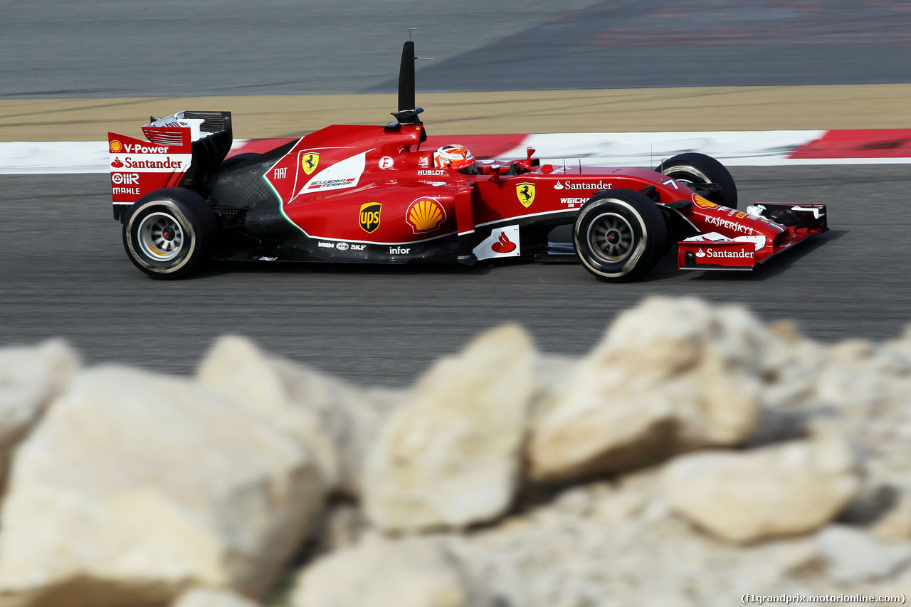 TEST F1 BAHRAIN 27 FEBBRAIO, Kimi Raikkonen (FIN) Ferrari F14-T.
27.02.2014. Formula One Testing, Bahrain Test Two, Day One, Sakhir, Bahrain.
