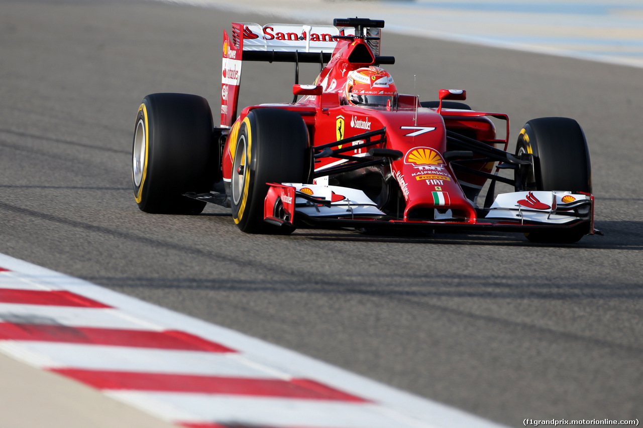 TEST F1 BAHRAIN 27 FEBBRAIO, Kimi Raikkonen (FIN), Ferrari 
27.02.2014. Formula One Testing, Bahrain Test Two, Day One, Sakhir, Bahrain.