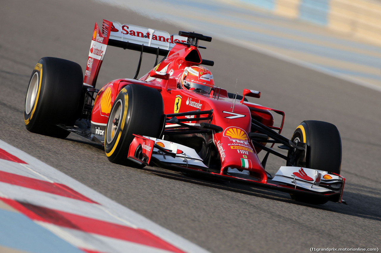 TEST F1 BAHRAIN 27 FEBBRAIO, Kimi Raikkonen (FIN), Ferrari 
27.02.2014. Formula One Testing, Bahrain Test Two, Day One, Sakhir, Bahrain.