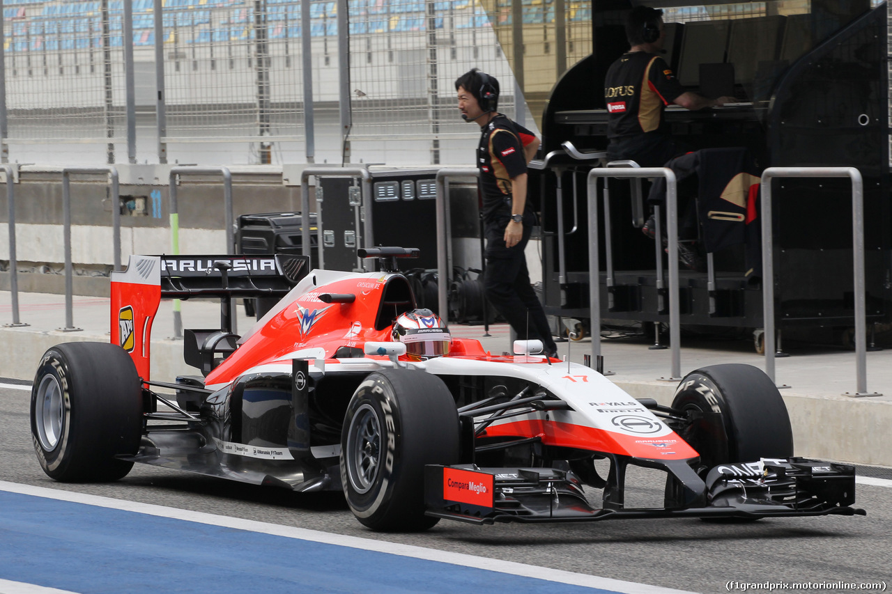 TEST F1 BAHRAIN 28 FEBBRAIO, Jules Bianchi (FRA) Marussia F1 Team MR03.
28.02.2014. Formula One Testing, Bahrain Test Two, Day Two, Sakhir, Bahrain.
