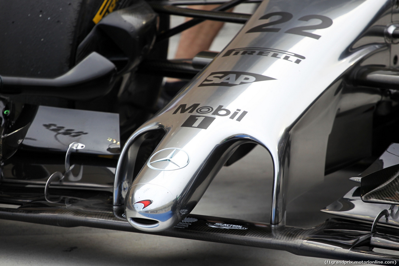 TEST F1 BAHRAIN 28 FEBBRAIO, McLaren MP4-29 nosecone.
28.02.2014. Formula One Testing, Bahrain Test Two, Day Two, Sakhir, Bahrain.