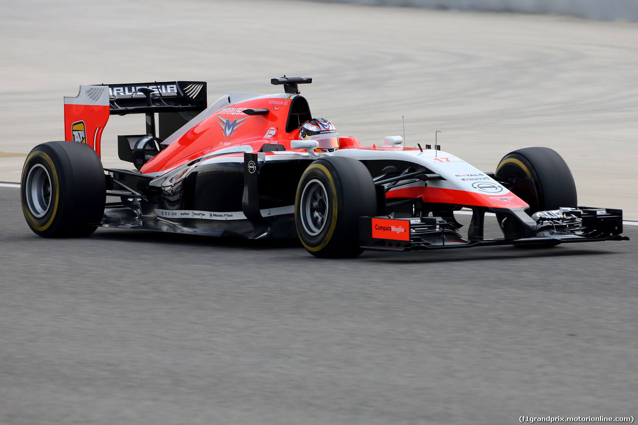 TEST F1 BAHRAIN 28 FEBBRAIO, Jules Bianchi (FRA), Marussia F1 Team  
28.02.2014. Formula One Testing, Bahrain Test Two, Day Two, Sakhir, Bahrain.